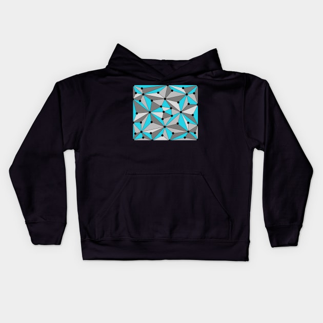 Abstract geometric pattern - gray and blue. Kids Hoodie by kerens